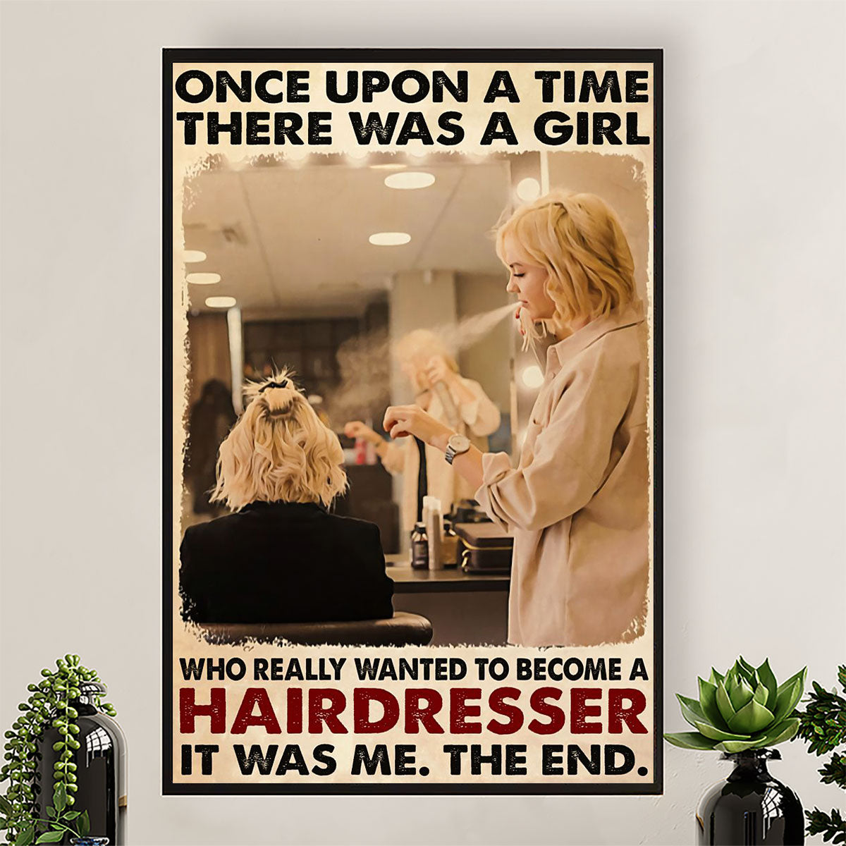 Hairdresser Canvas There Was A Girl Who Really Wanted To Be A Hairdresser | Wall Art Gift for Hairstylists