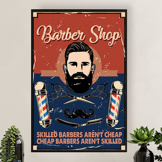 Hairdresser Poster Barber Shop - Skilled Barber Aren't Cheap | Wall Art Gift for Hairstylists