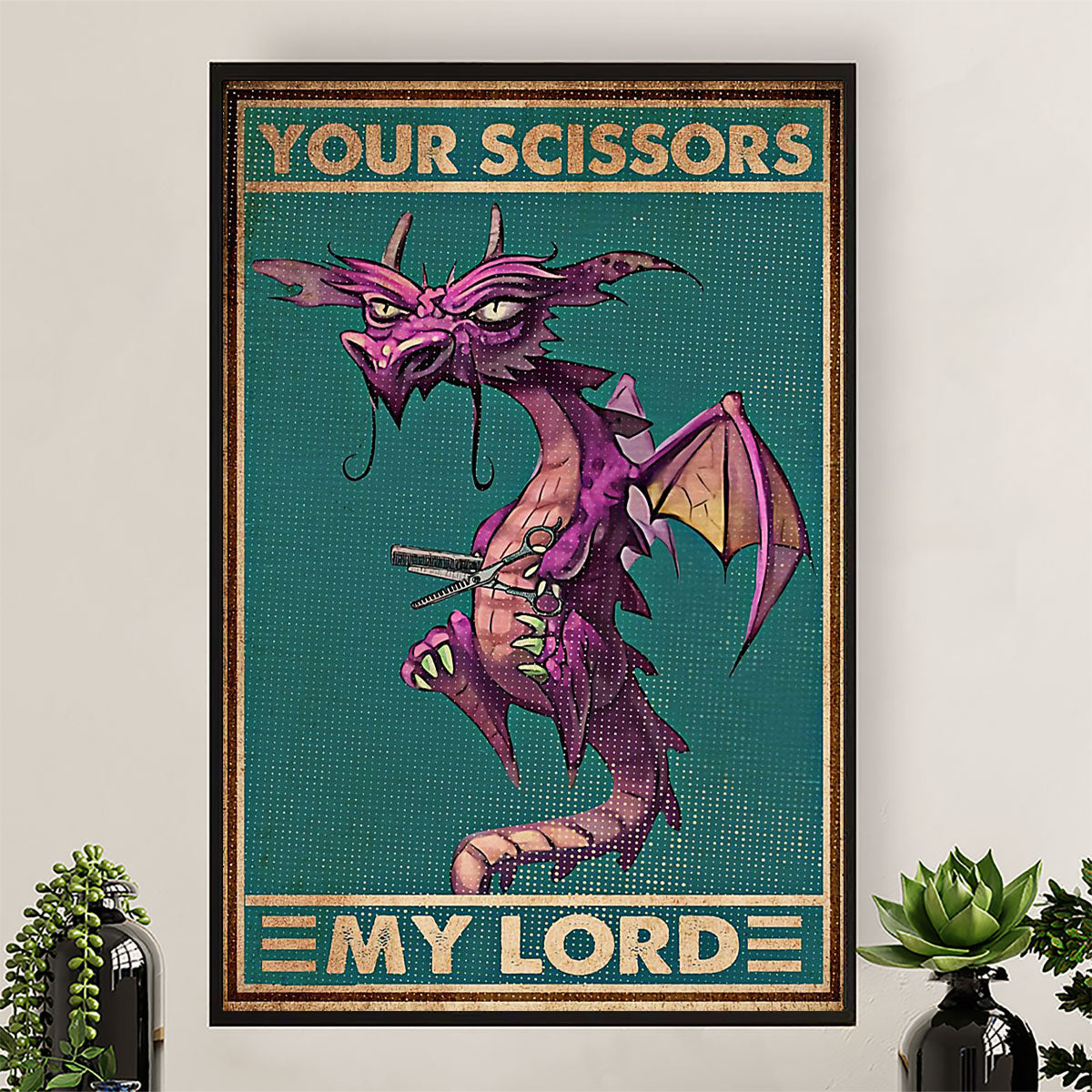 Hairdresser Canvas Your Scissors - My Lord | Wall Art Gift for Hairstylists