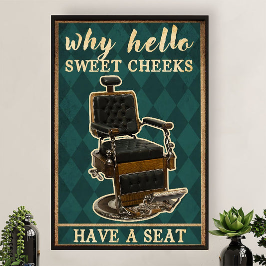 Hairdresser Poster Why Hello Sweet Cheeks | Wall Art Gift for Hairstylists