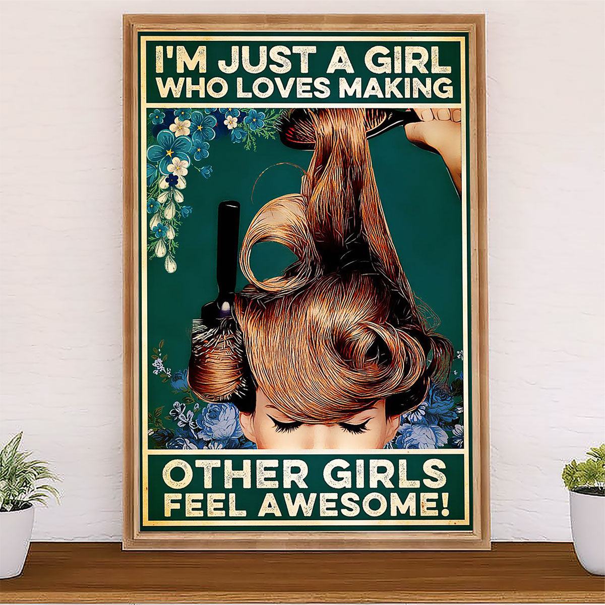 Hairdresser Canvas Girl Loves Making Other Girls | Wall Art Gift for Hairstylists