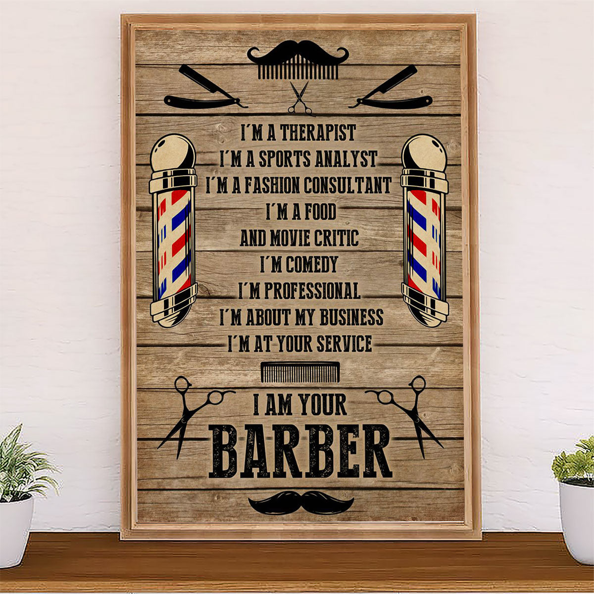 Hairdresser Canvas I Am Your Barber | Wall Art Gift for Hairstylists