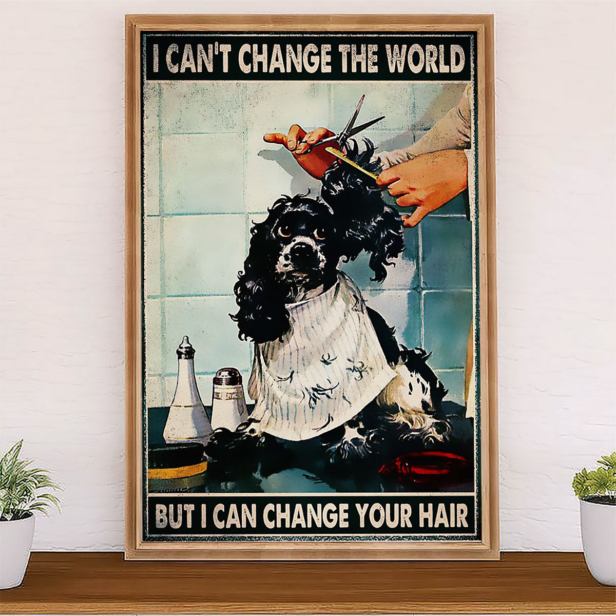 Hairdresser Canvas I Can't Change The World But I Can Change Your Hair | Wall Art Gift for Hairstylists