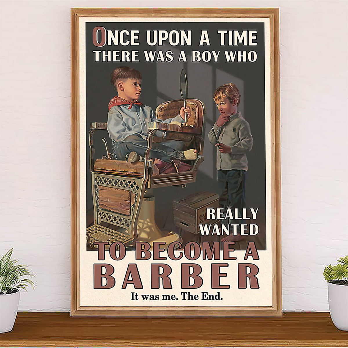 Hairdresser Canvas There Was A Boy Really Wanted To Be A Barber | Wall Art Gift for Hairstylists