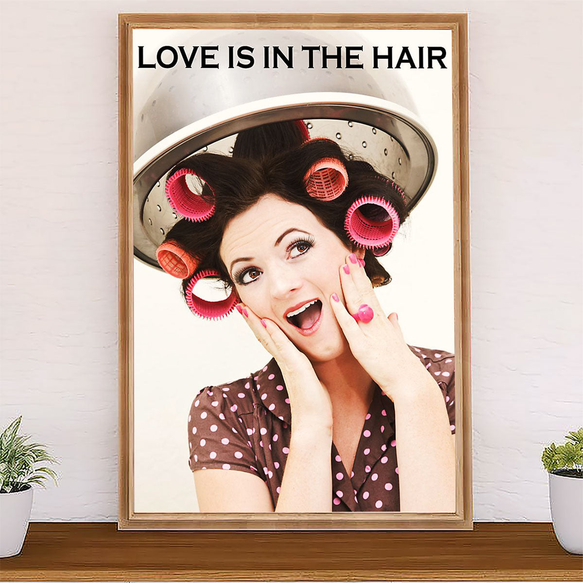 Hairdresser Canvas Love Is In The Hair | Wall Art Gift for Hairstylists