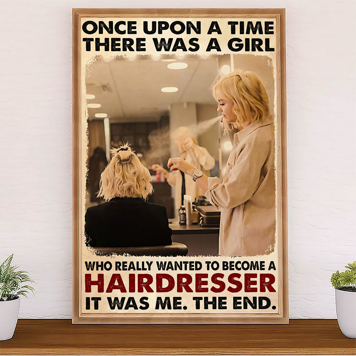Hairdresser Canvas There Was A Girl Who Really Wanted To Be A Hairdresser | Wall Art Gift for Hairstylists
