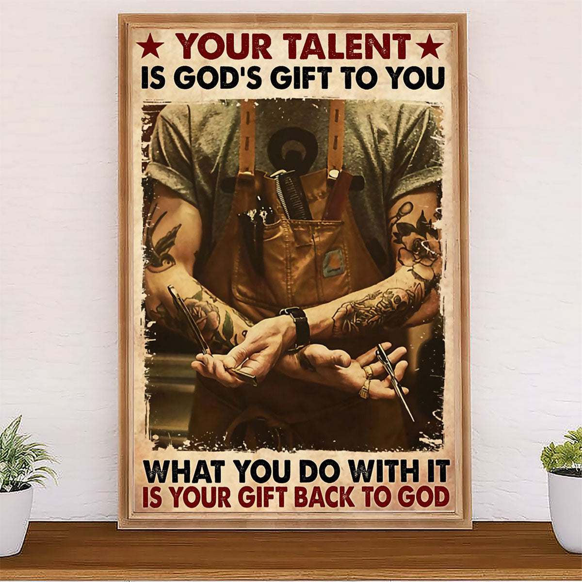 Hairdresser Canvas Your Talent Is God's Gift To You | Wall Art Gift for Hairstylists