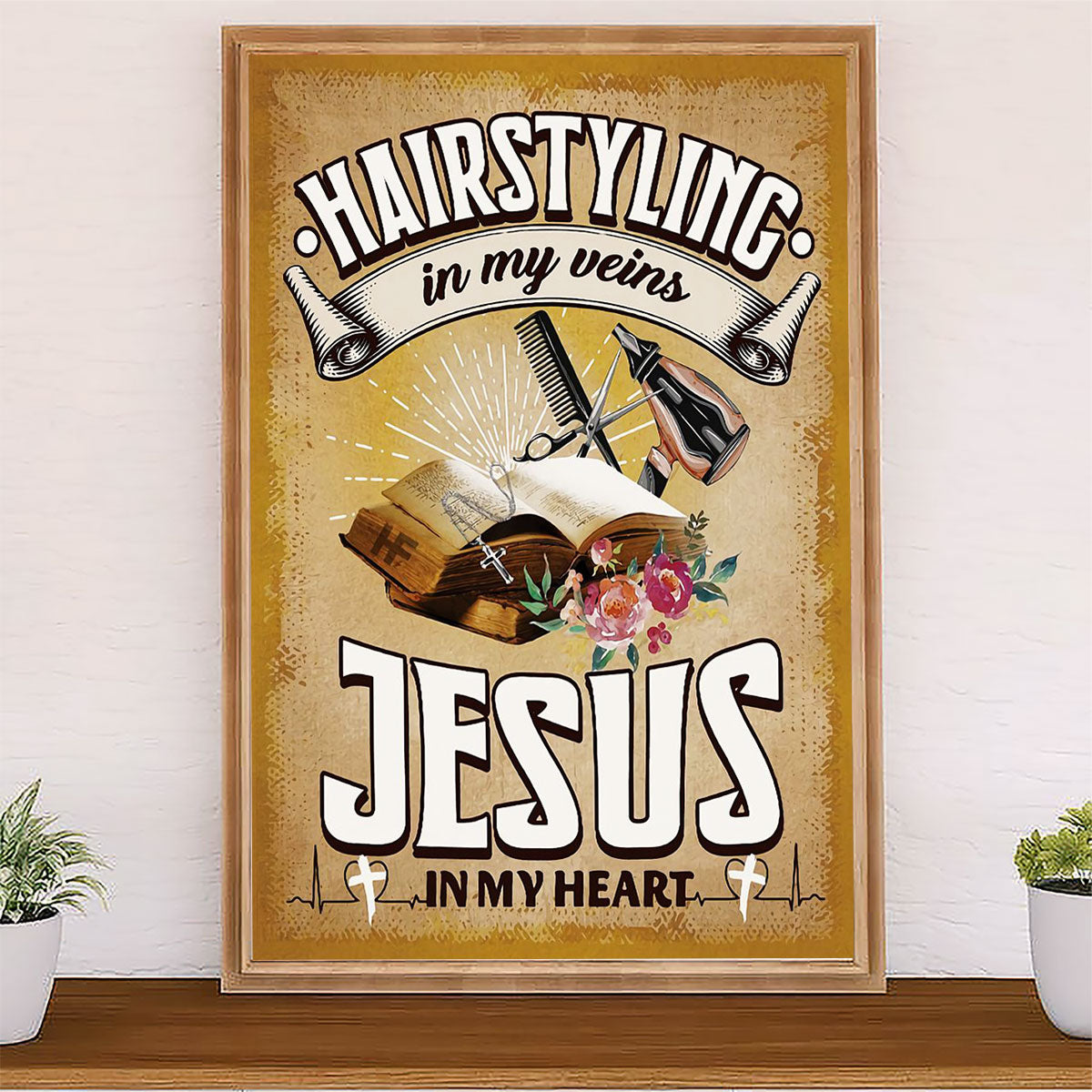 Hairdresser Canvas Hairstylinic In My Veins | Wall Art Gift for Hairstylists