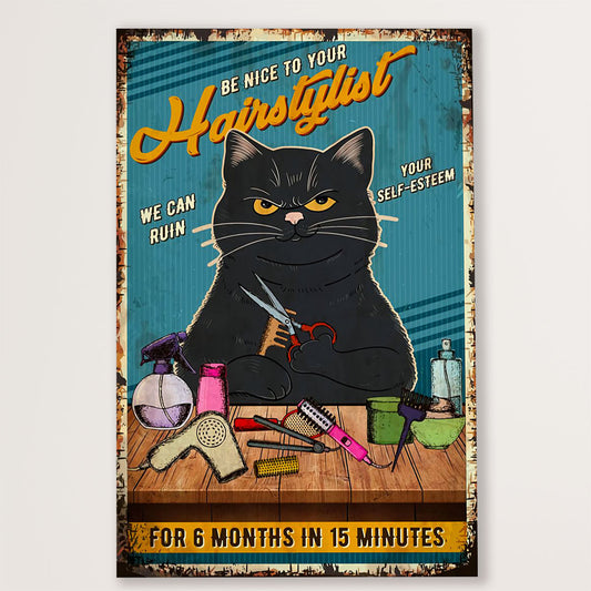 Hairdresser Canvas Be Nice To Your Hairstylist | Wall Art Gift for Hairstylists