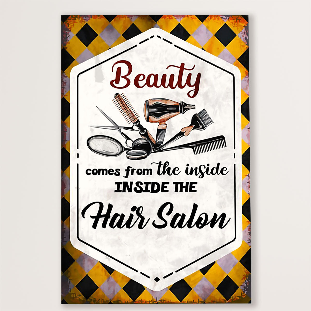 Hairdresser Poster Beauty Comes From The Inside | Wall Art Gift for Hairstylists