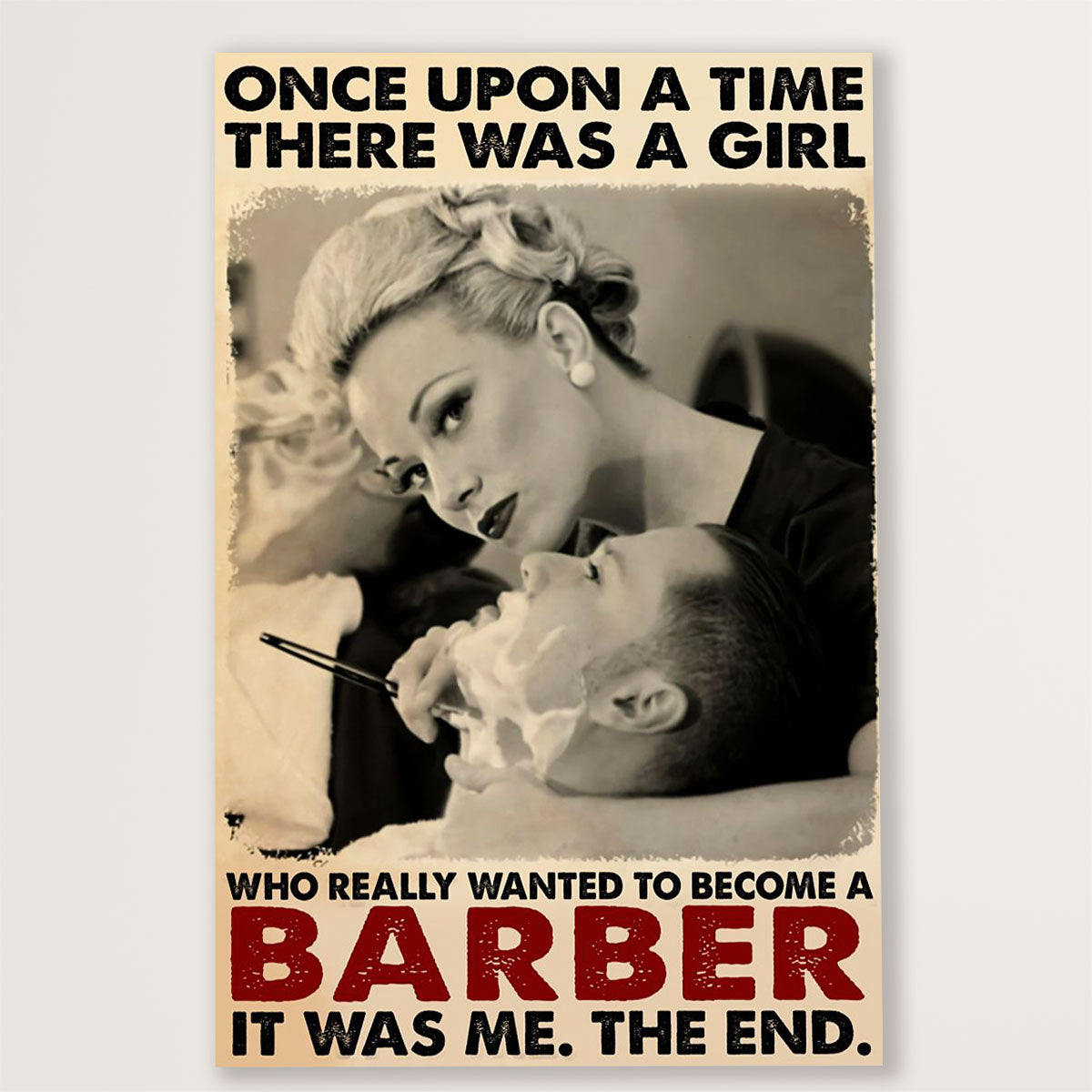 Hairdresser Canvas There Was A Girl Who Really Wanted To Become A Barber | Wall Art Gift for Hairstylists