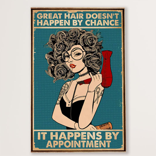 Hairdresser Canvas Great Hair Doesn't Happen By Chance | Wall Art Gift for Hairstylists
