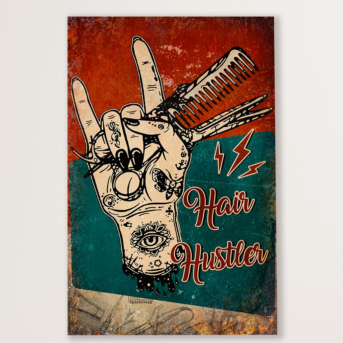 Hairdresser Poster Hair Hustler | Wall Art Gift for Hairstylists