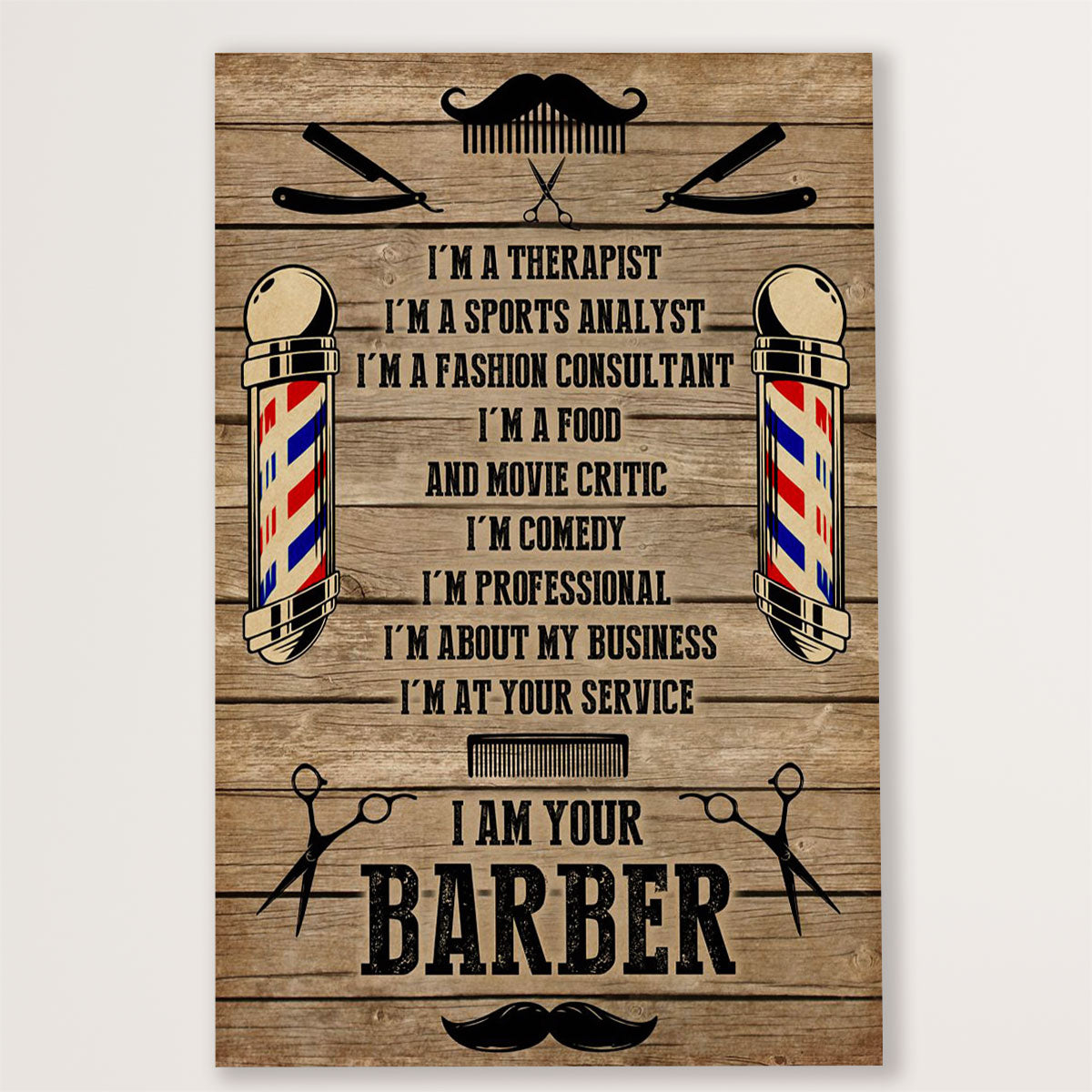 Hairdresser Poster I Am Your Barber | Wall Art Gift for Hairstylists