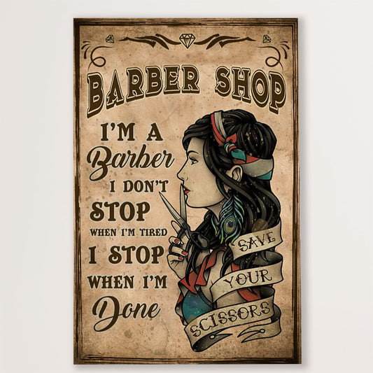 Hairdresser Canvas Barber Shop - I'm A Barber | Wall Art Gift for Hairstylists