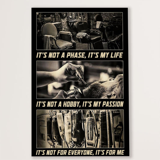 Hairdresser Canvas It's Not A Phase, It's My Life | Wall Art Gift for Hairstylists