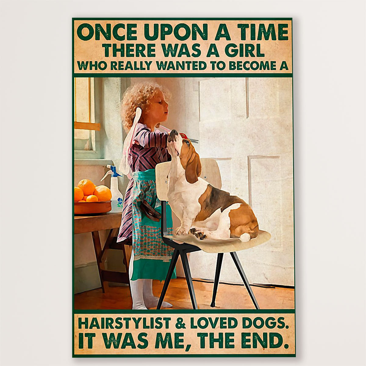 Hairdresser Poster There Was A Girl Who Really Wanted To Become Hairstylist | Wall Art Gift for Hairstylists