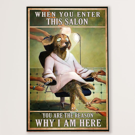 Hairdresser Canvas When You Enter This Salon | Wall Art Gift for Hairstylists