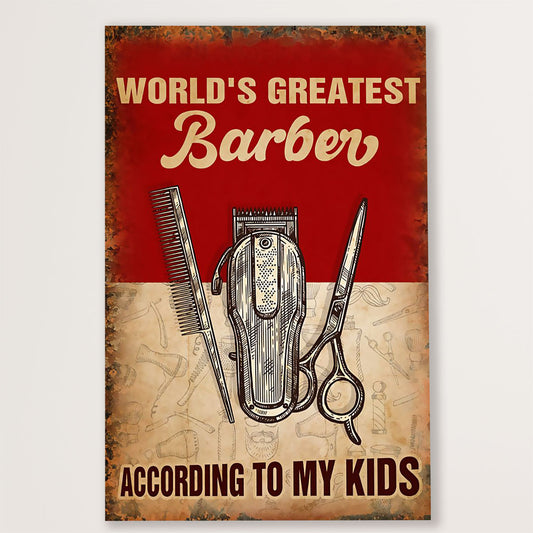 Hairdresser Canvas World's Greatest Barber | Wall Art Gift for Hairstylists