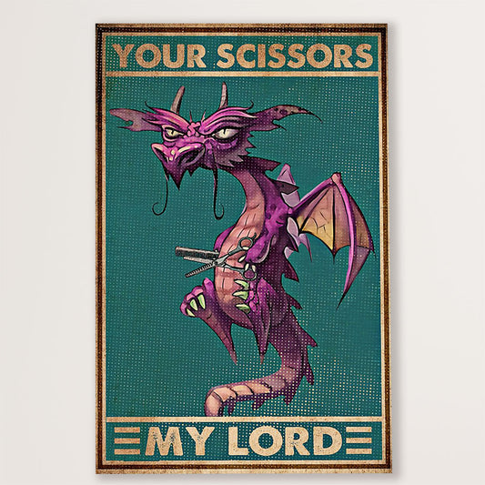 Hairdresser Canvas Your Scissors - My Lord | Wall Art Gift for Hairstylists