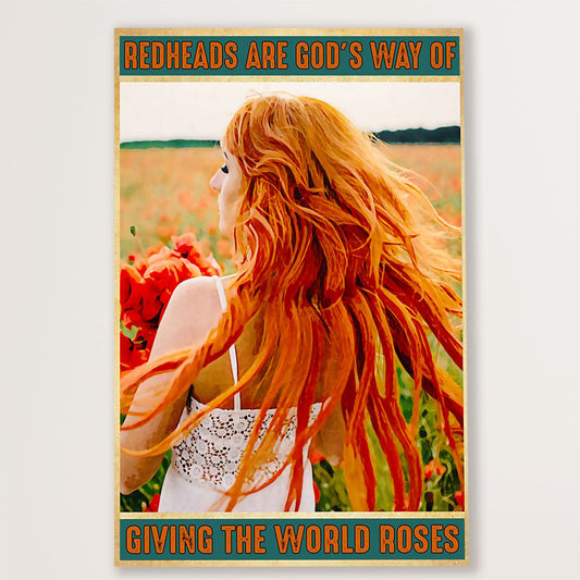Hairdresser Canvas Redheads Are God's Way Of Giving The World Roses | Wall Art Gift for Hairstylists