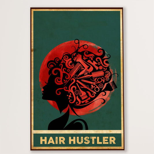 Hairdresser Canvas Hair Hustler | Wall Art Gift for Hairstylists
