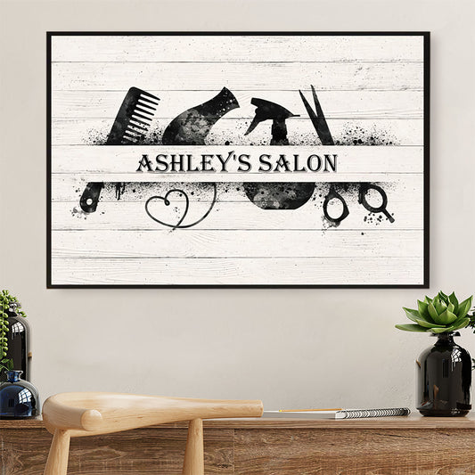 Hairdresser Poster Personalized Hair Salon's Name | Wall Art Gift for Hairstylists