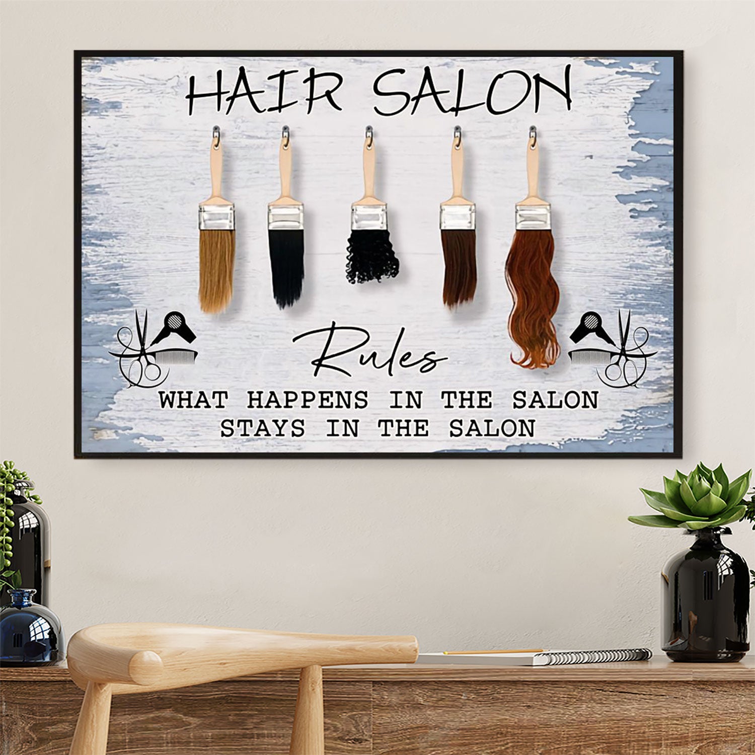 Hairdresser Poster Hair Salon Rules | Wall Art Gift for Hairstylists