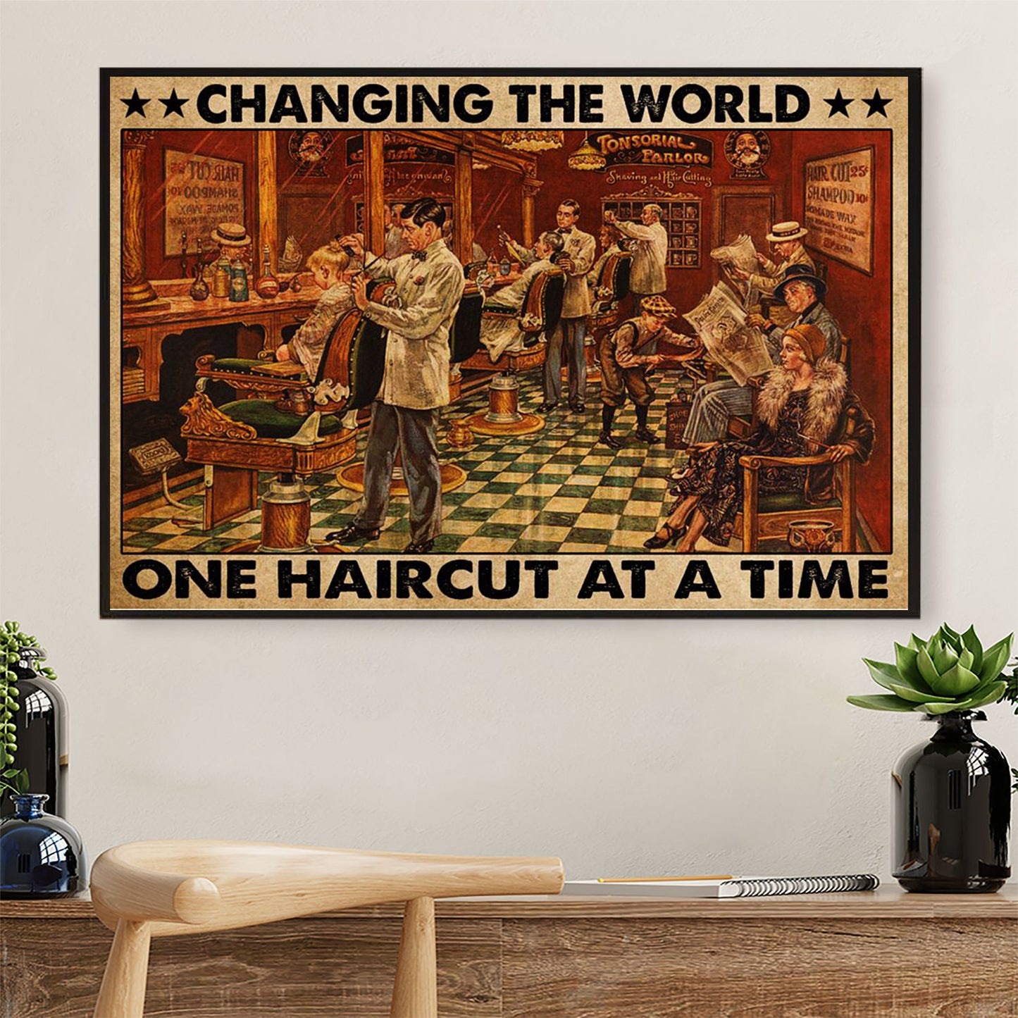 Hairdresser Poster Changing The World | Wall Art Gift for Hairstylists