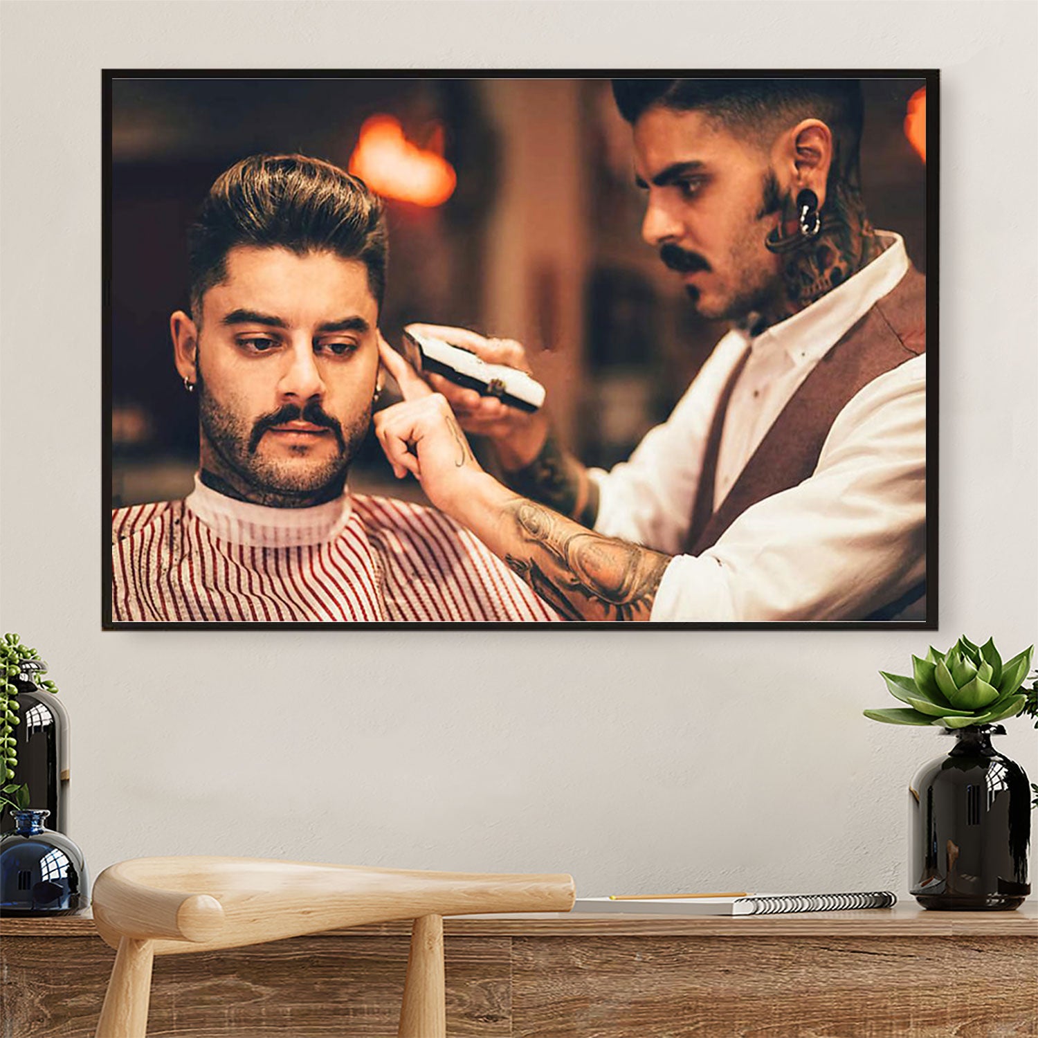 Hairdresser Poster Men Hairdresser Photo | Wall Art Gift for Hairstylists