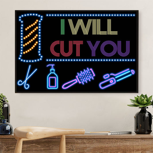 Hairdresser Poster I Will Cut You | Wall Art Gift for Hairstylists