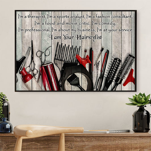 Hairdresser Poster I'm A Therapist, I'm A Sports Analyst | Wall Art Gift for Hairstylists
