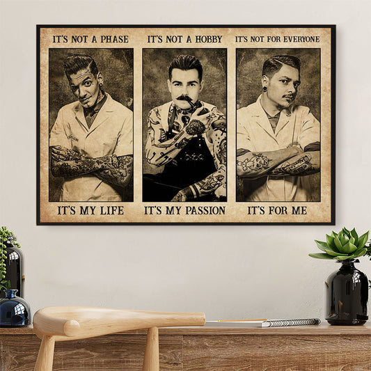 Hairdresser Poster Men - It's Not A Phase, It's My Life | Wall Art Gift for Hairstylists