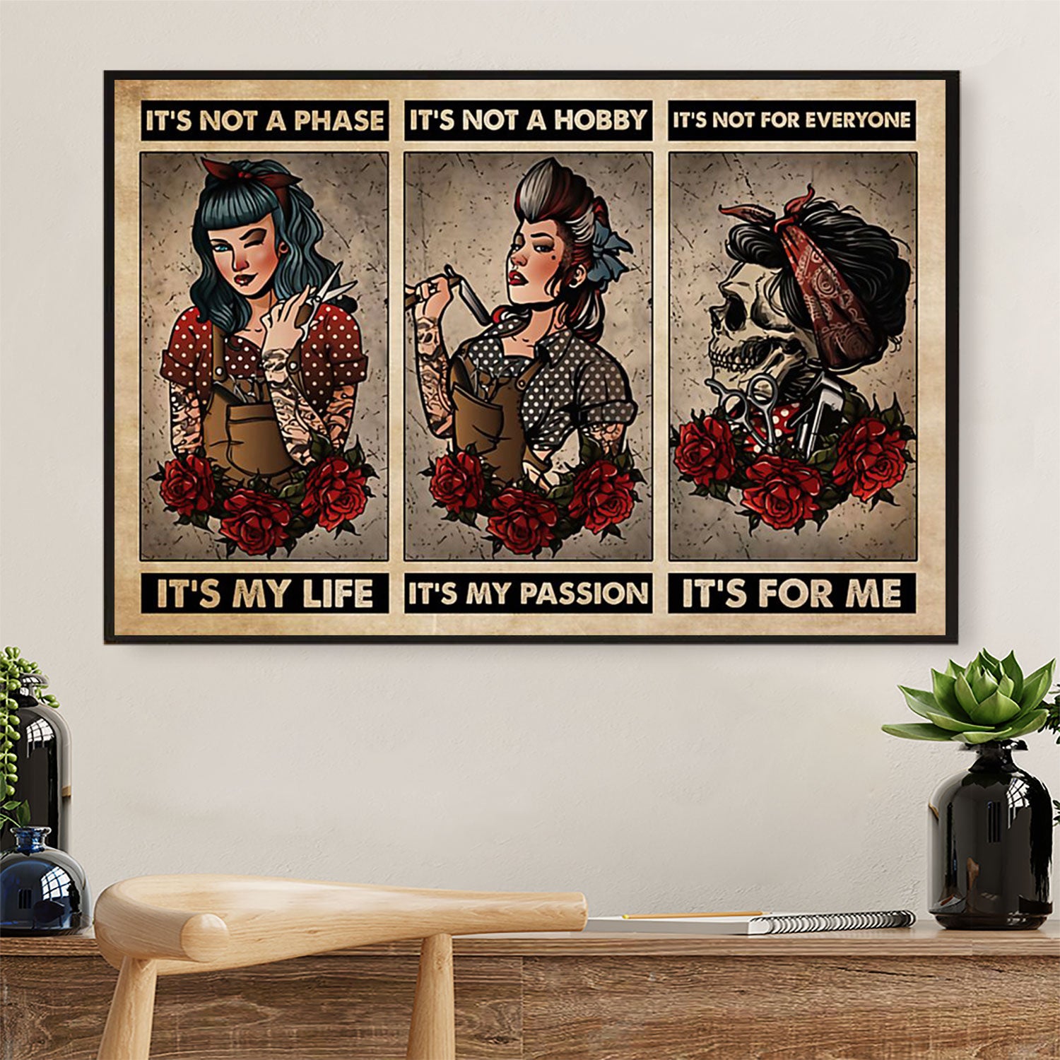 Women - It's Not A Phase, It's My Life - Hairdresser Canvas Wall Art | Home Décor Gift for Hairstylists