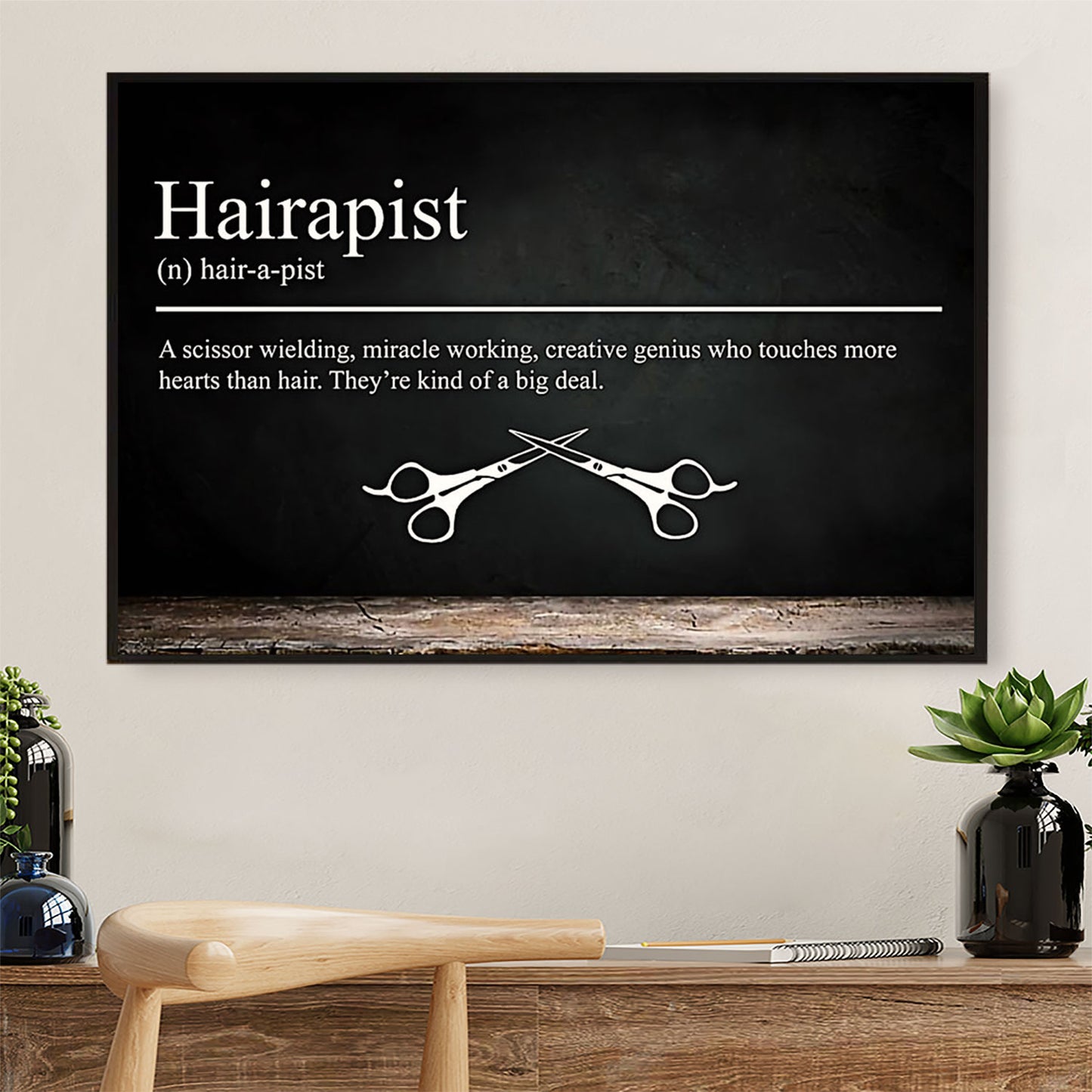 Hairdresser Poster Hairapist Definition | Wall Art Gift for Hairstylists