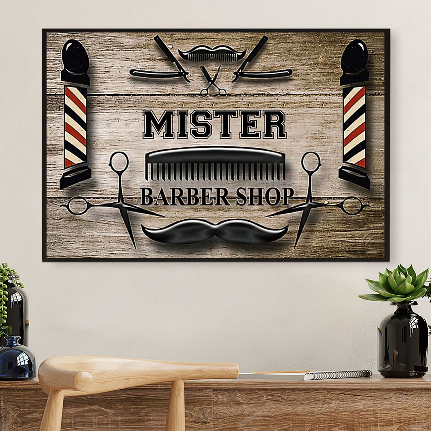 Mister Barber Shop - Hairdresser Canvas Wall Art | Home Décor Gift for Hairstylists