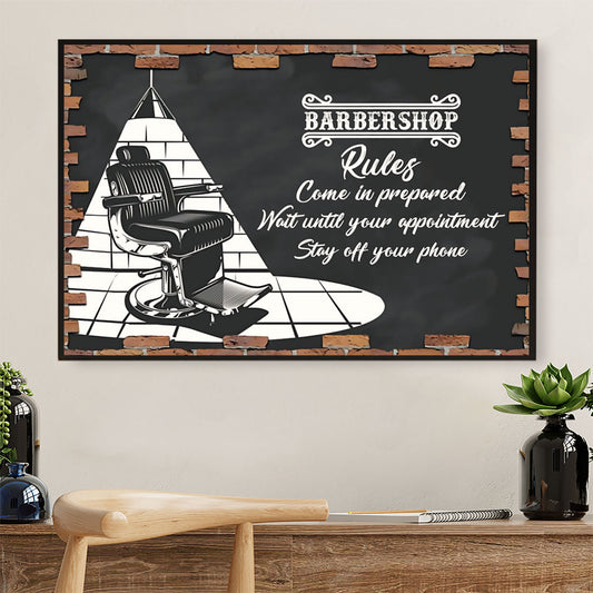 Hairdresser Poster Barbershop Rules | Wall Art Gift for Hairstylists