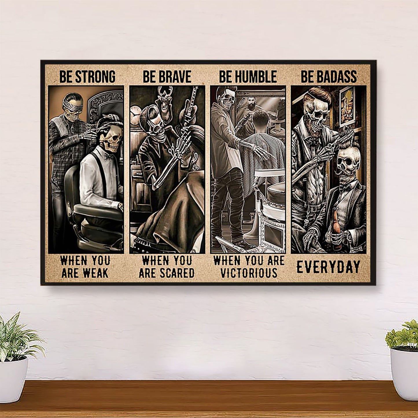 Hairdresser Poster Be Strong When You Are Weak | Wall Art Gift for Hairstylists