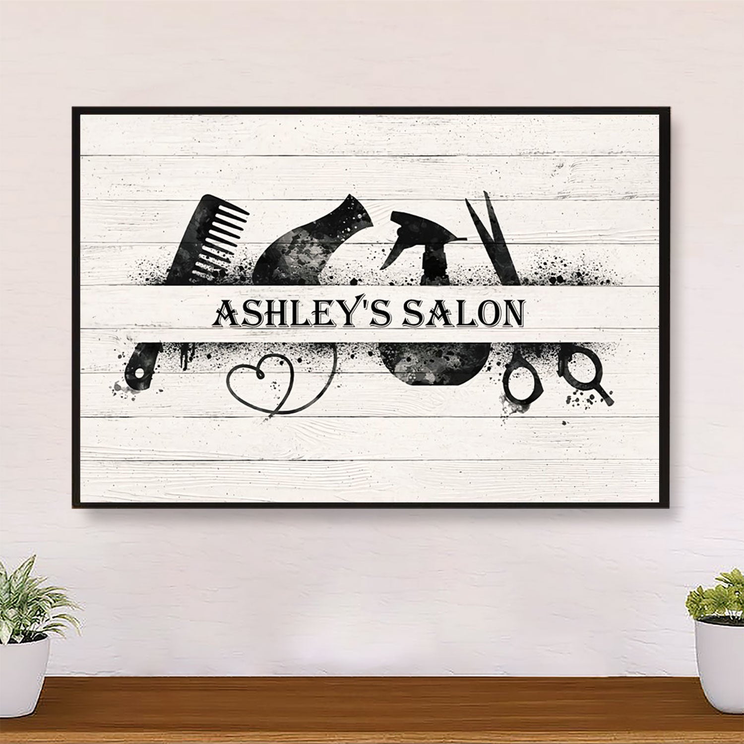 Hairdresser Poster Personalized Hair Salon's Name | Wall Art Gift for Hairstylists