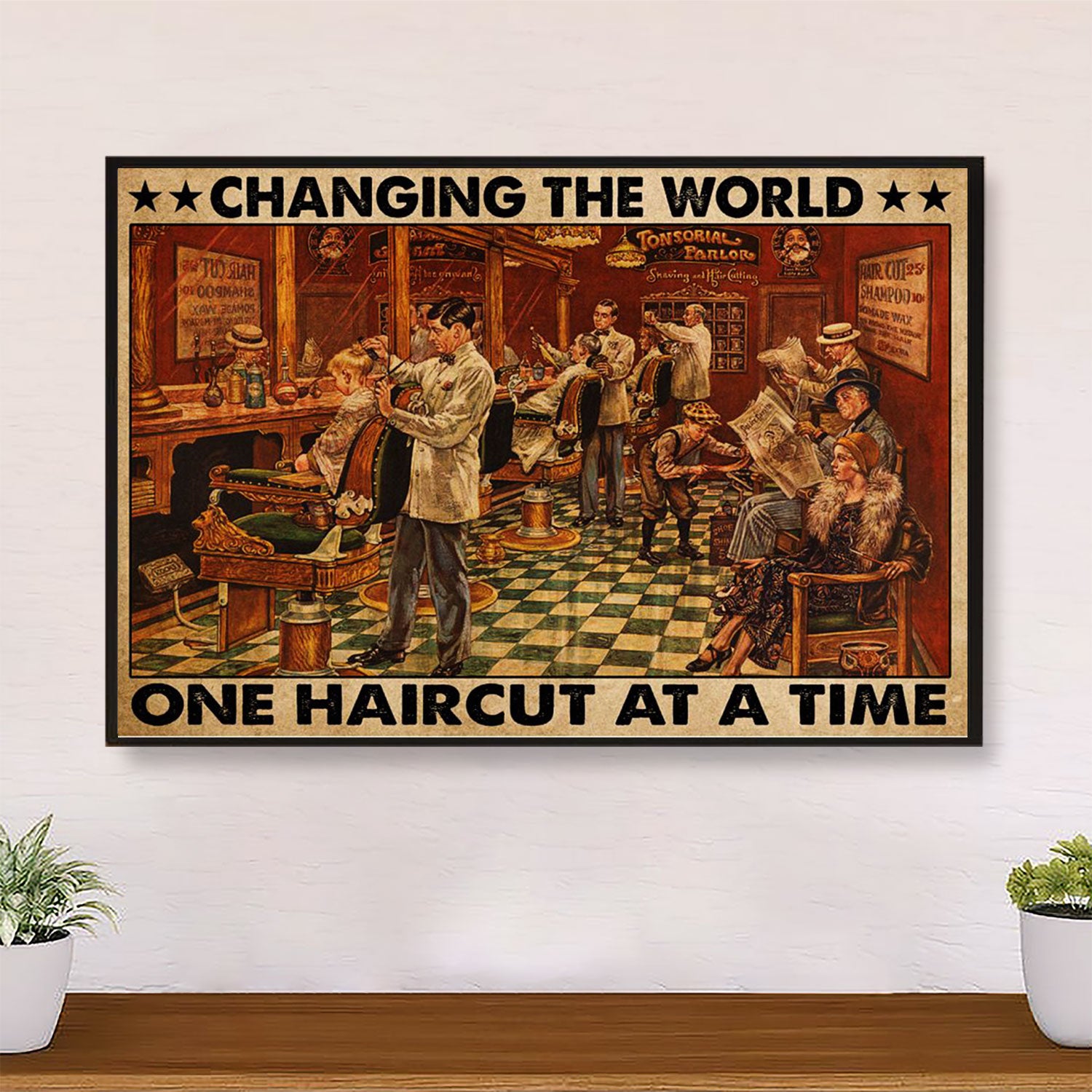 Hairdresser Poster Changing The World | Wall Art Gift for Hairstylists