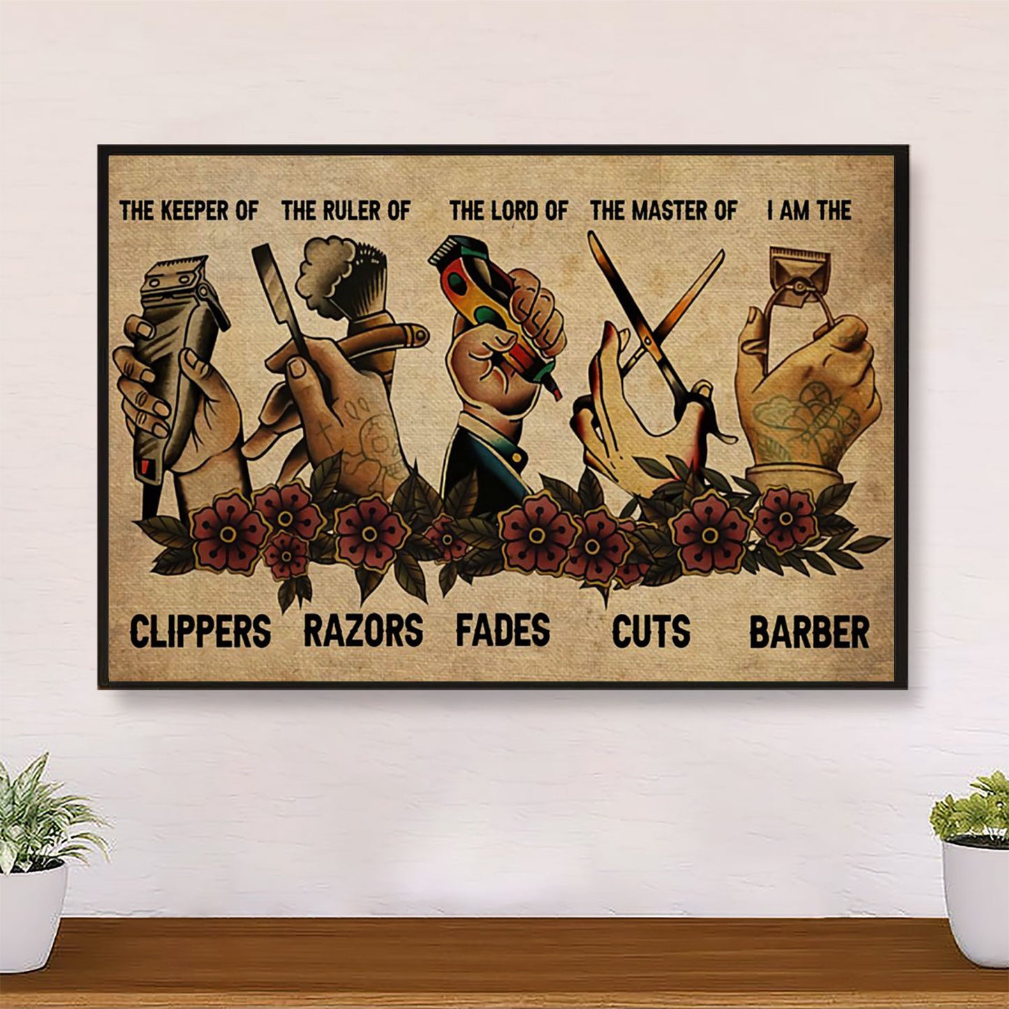 Hairdresser Poster The Keeper Of Clippers | Wall Art Gift for Hairstylists