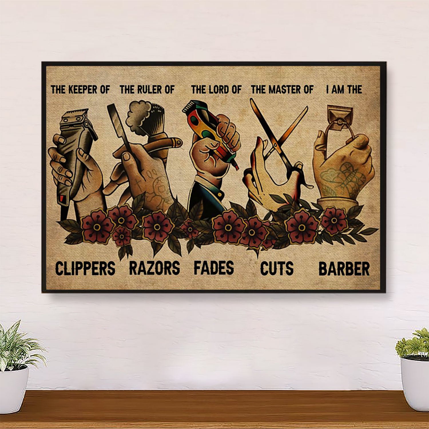Hairdresser Poster The Keeper Of Clippers | Wall Art Gift for Hairstylists
