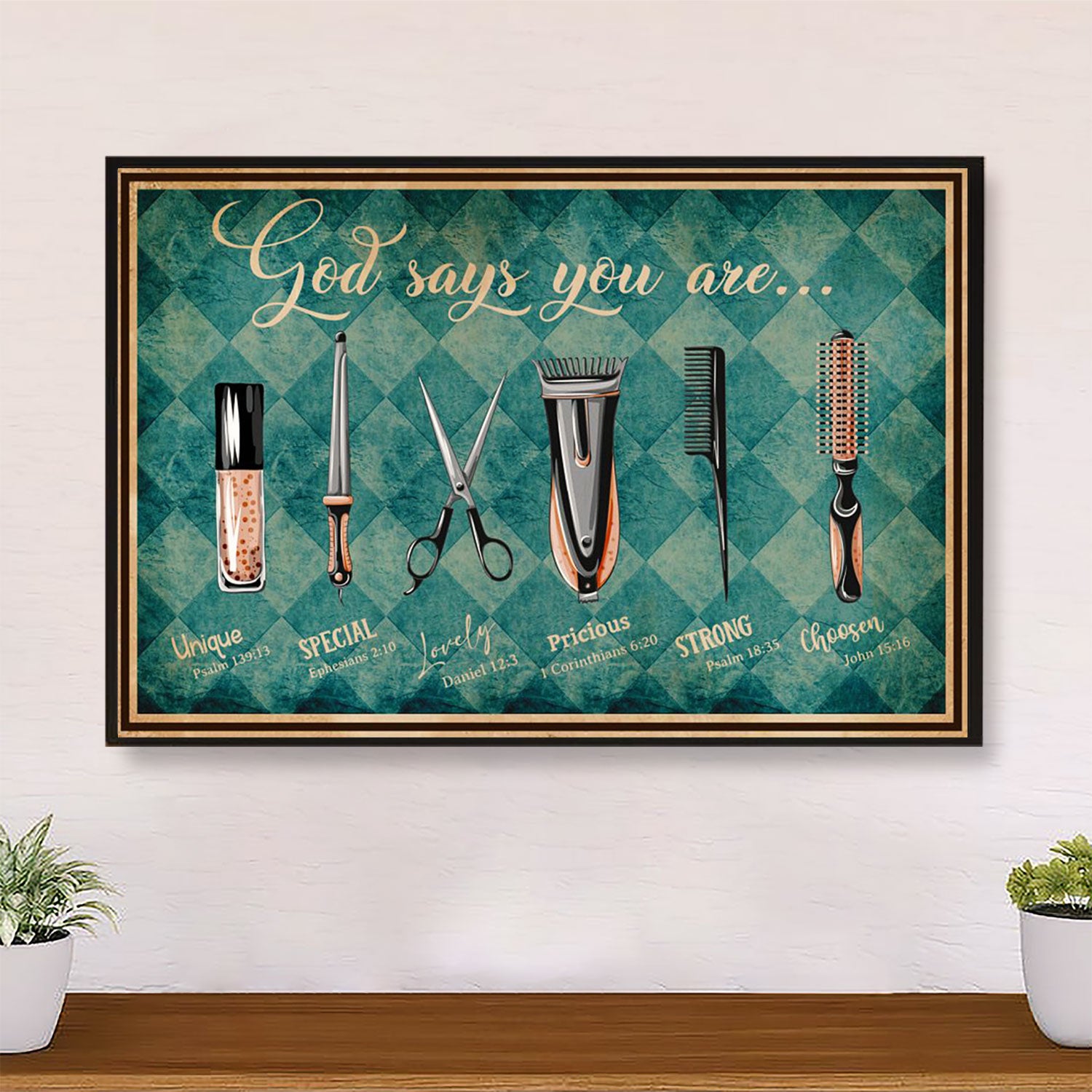 Hairdresser Poster God Says You Are | Wall Art Gift for Hairstylists