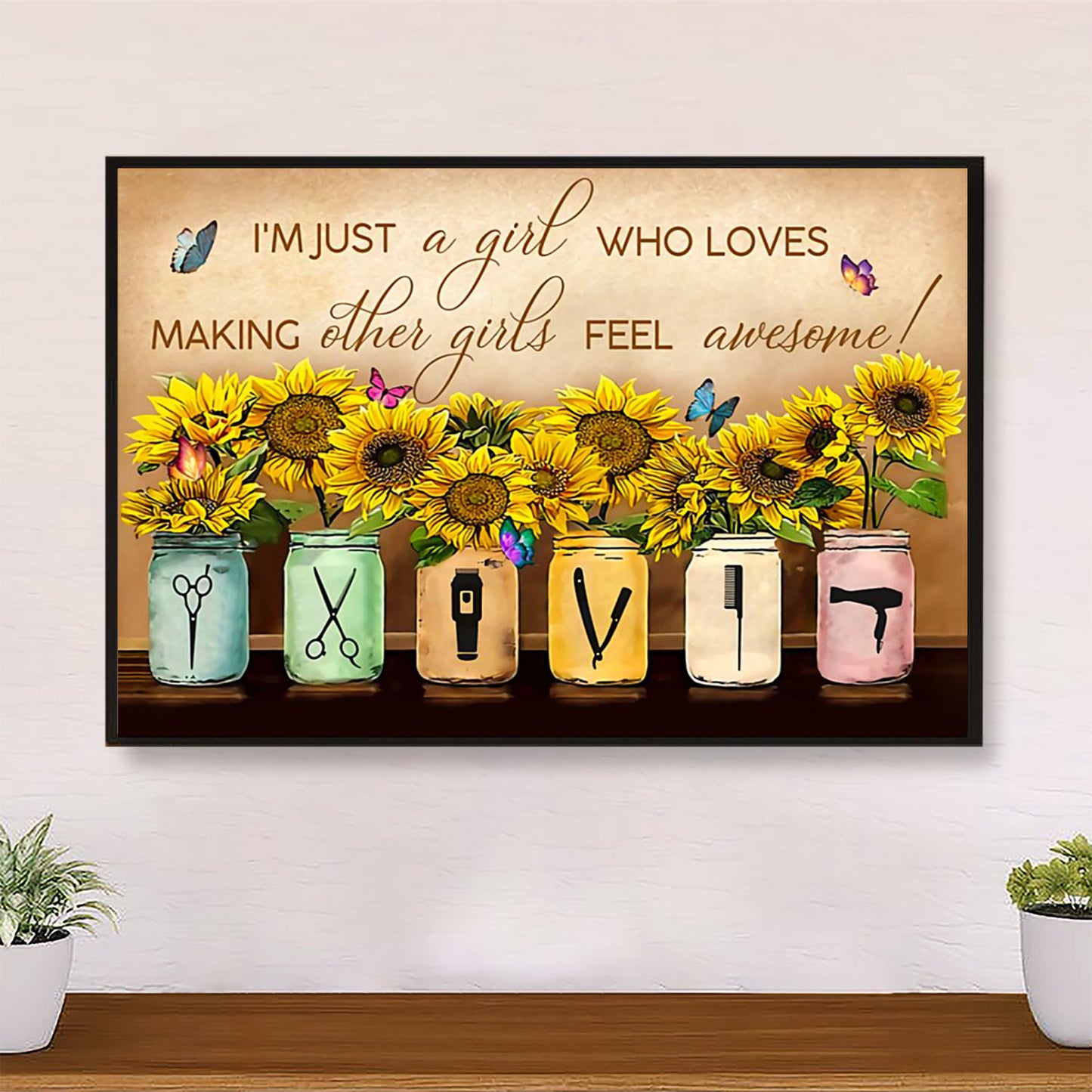 Hairdresser Poster Just A Girl Who Loves Making Other Girls | Wall Art Gift for Hairstylists