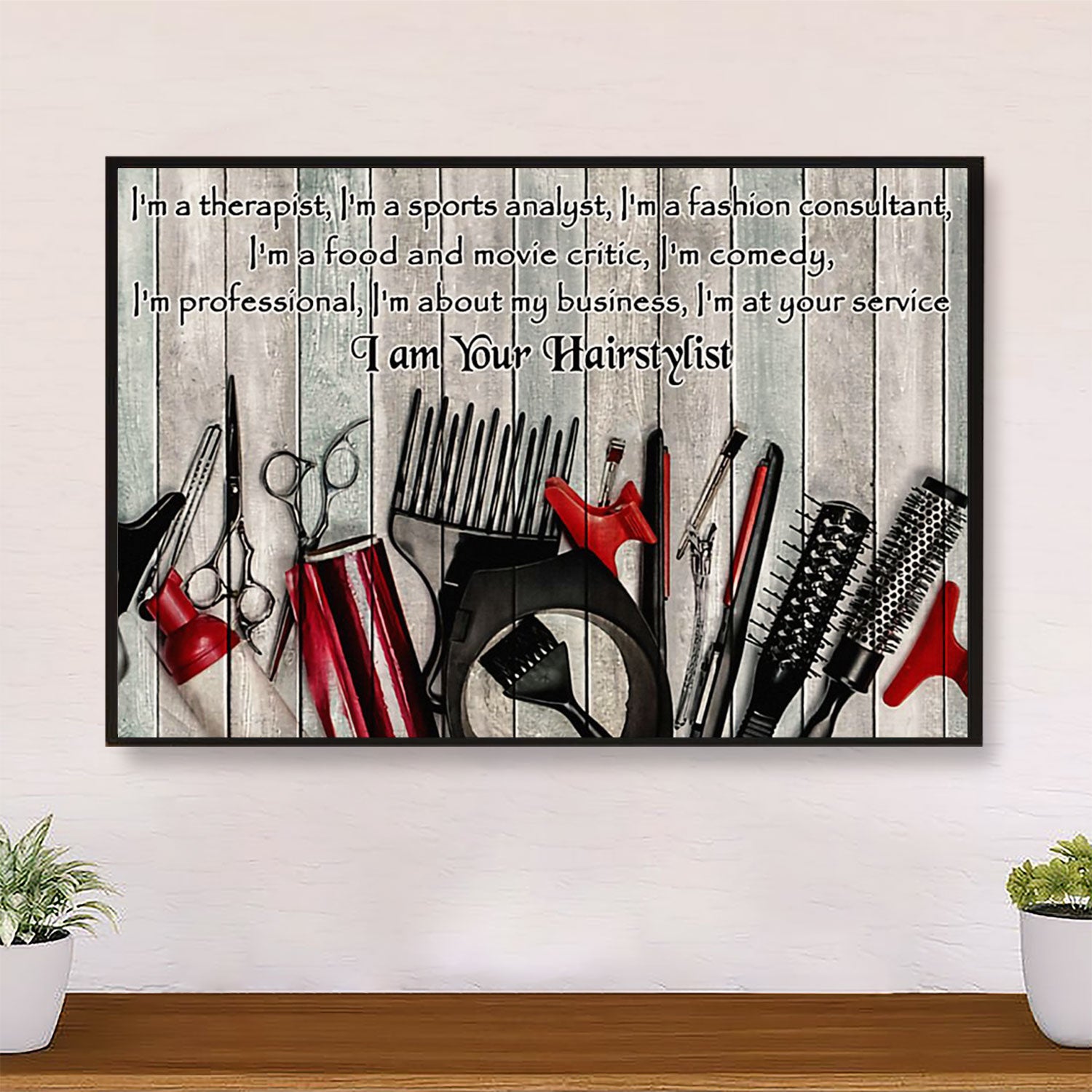 Hairdresser Poster I'm A Therapist, I'm A Sports Analyst | Wall Art Gift for Hairstylists