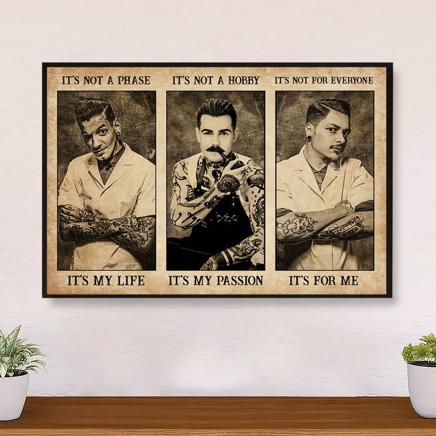 Hairdresser Poster Men - It's Not A Phase, It's My Life | Wall Art Gift for Hairstylists