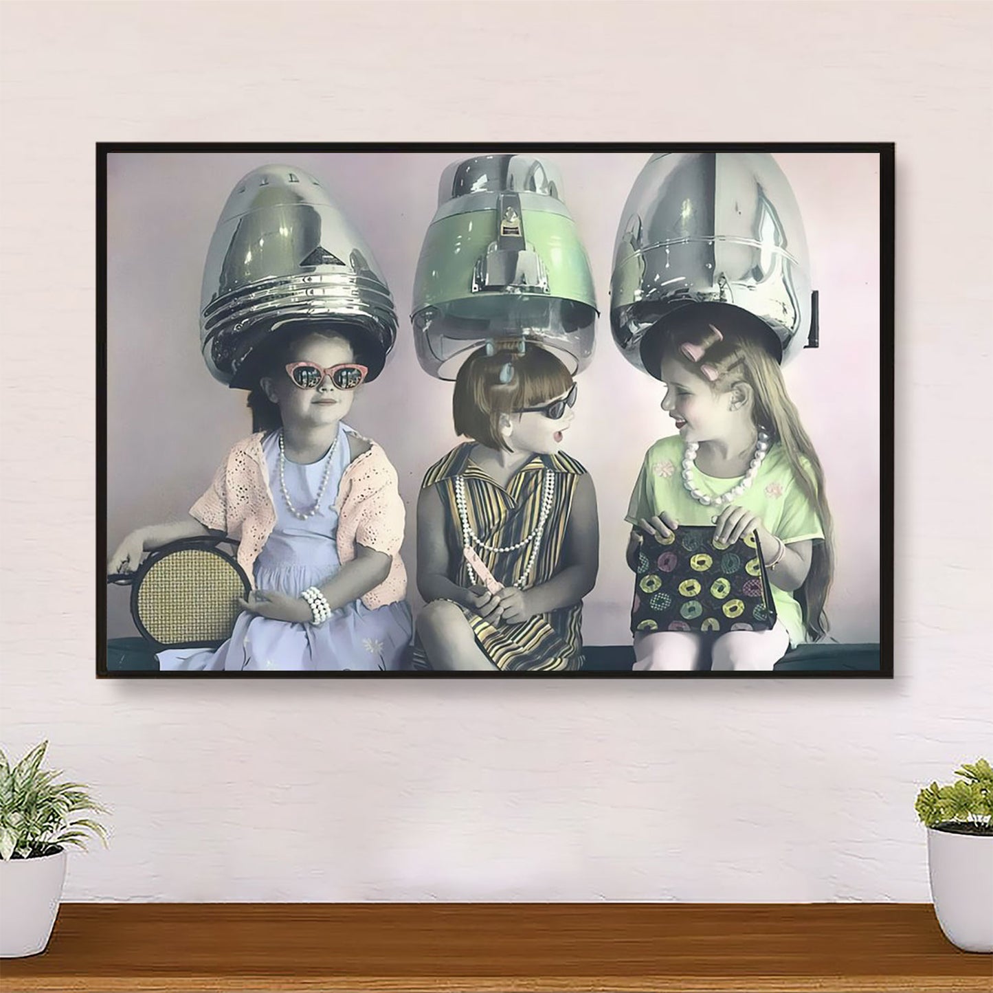 Kids Go To Hair Salon - Hairdresser Canvas Wall Art | Home Décor Gift for Hairstylists