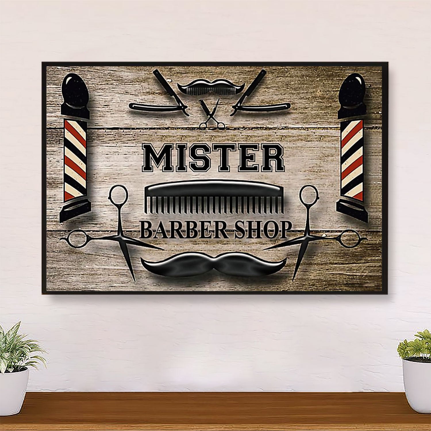 Mister Barber Shop - Hairdresser Canvas Wall Art | Home Décor Gift for Hairstylists