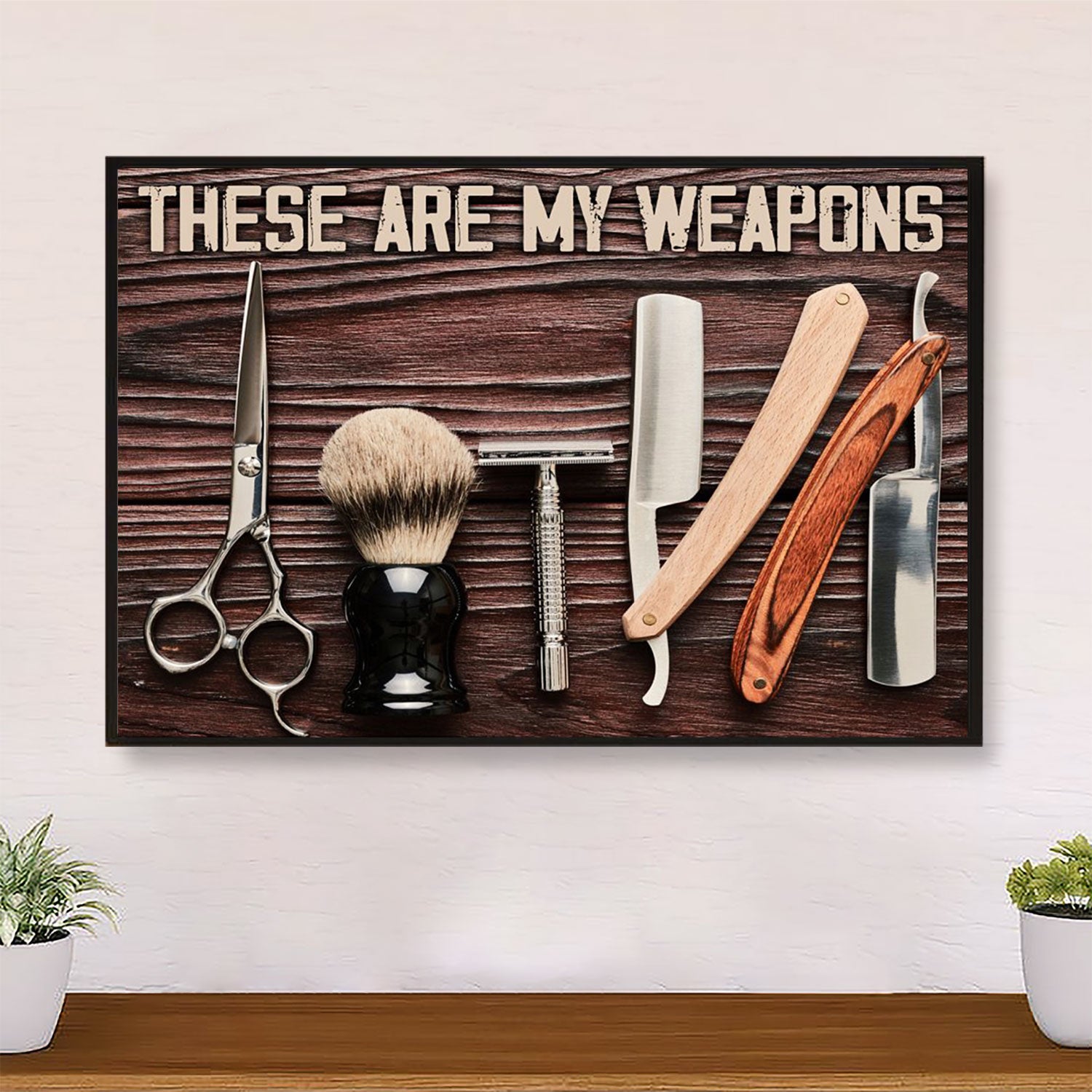 Hairdresser Poster These Are My Weapons | Wall Art Gift for Hairstylists