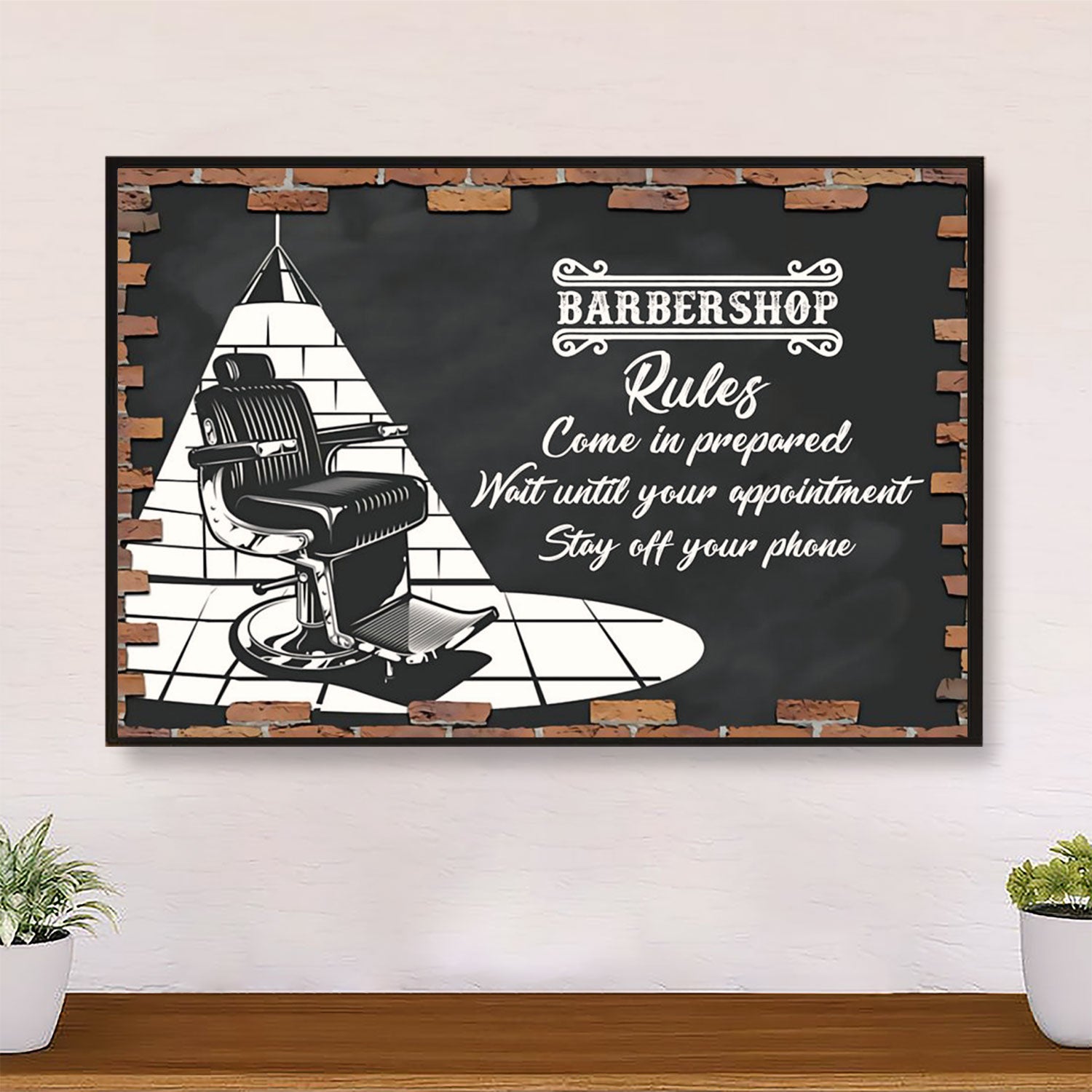 Hairdresser Poster Barbershop Rules | Wall Art Gift for Hairstylists